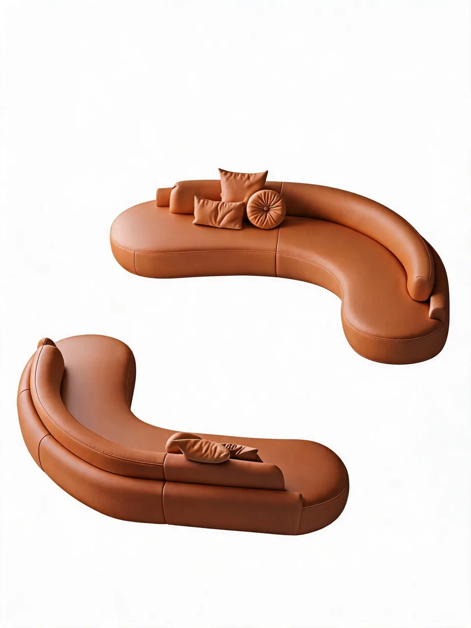 Arc-Pair Curved Modular Sofa view 3