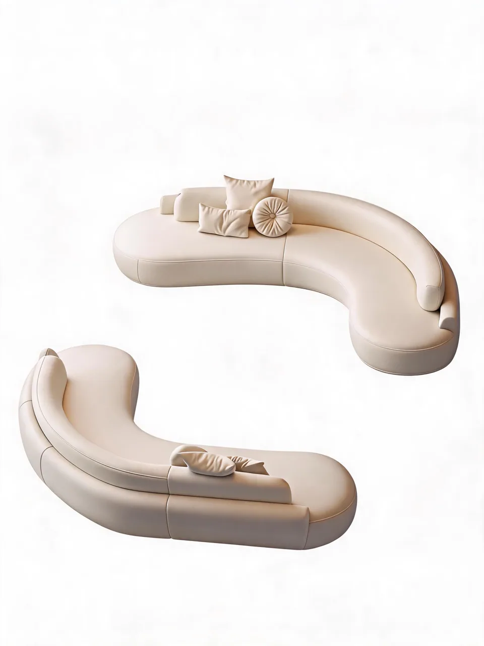 Arc-Pair Curved Modular Sofa view 4
