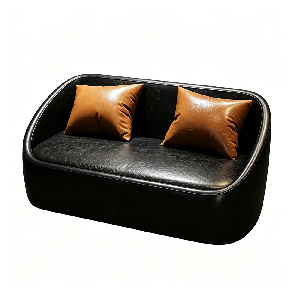 Black Crackle Tub Sofa