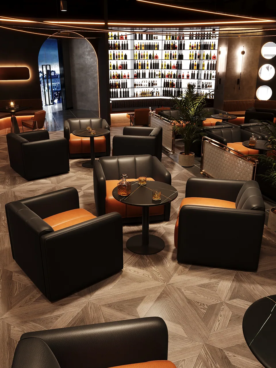Block-Arm Channel Booth & Club Set view 2