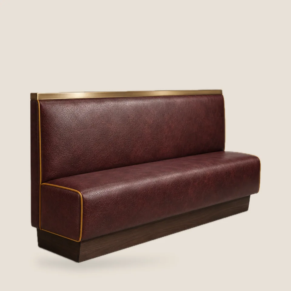 Brass-Capped Oxblood Booth