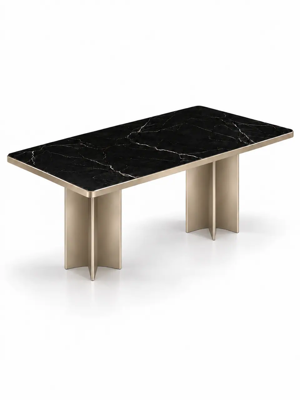 Champagne X-Leg Black Table