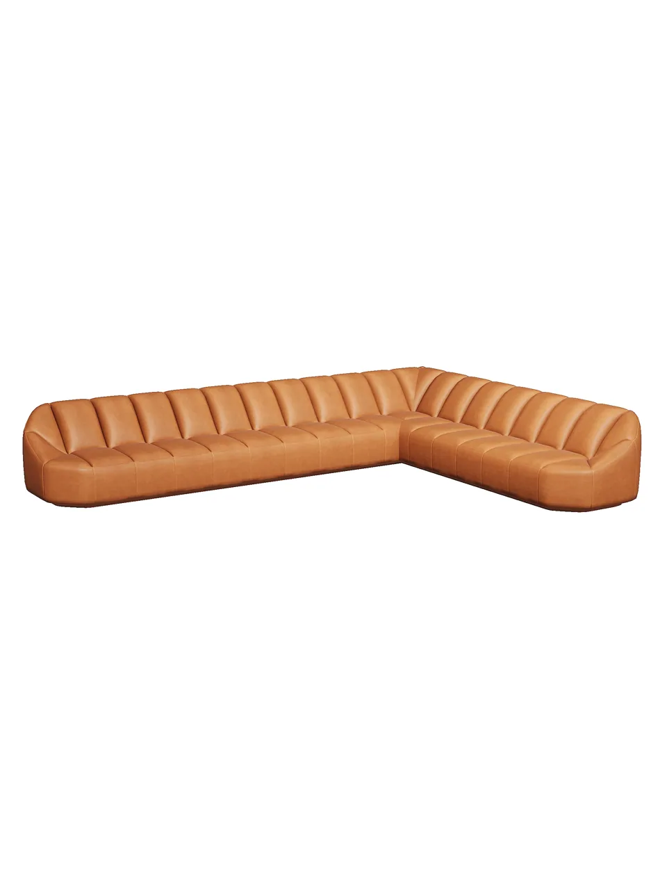 Channel-Fluted Corner Bar Sofa