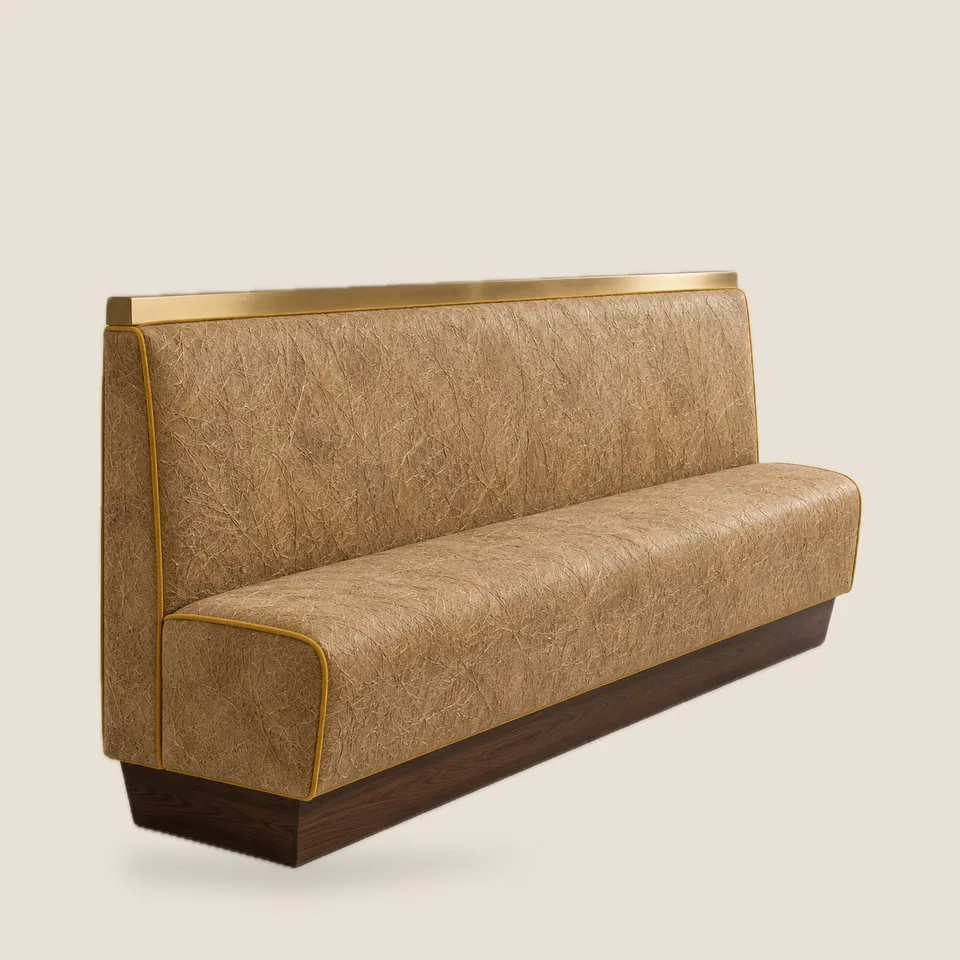 Crackle Tan Leather Booth