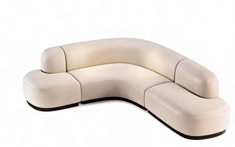 Cream Three-Module Corner Sofa
