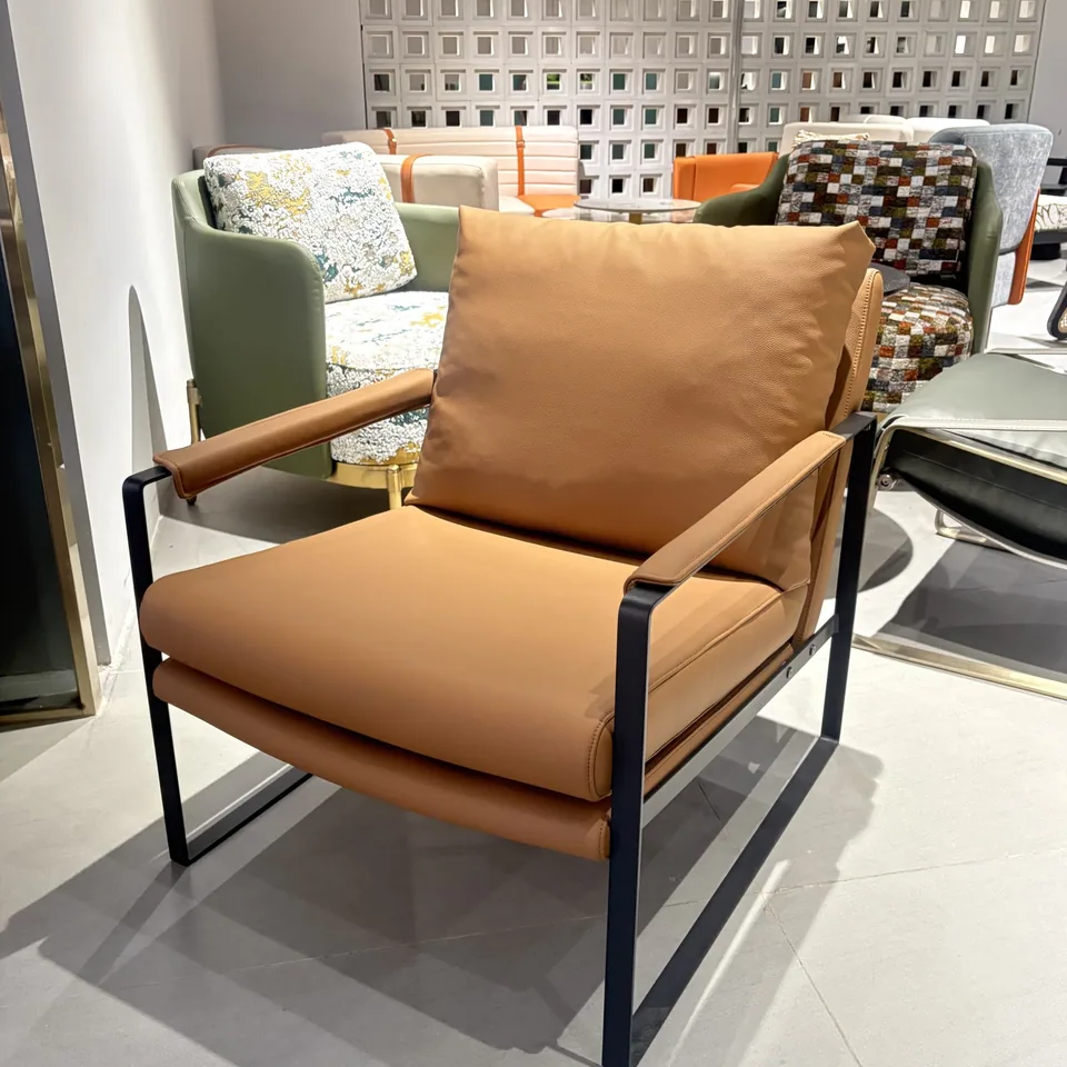 Flat-Bar Box-Cushion Lounge Chair