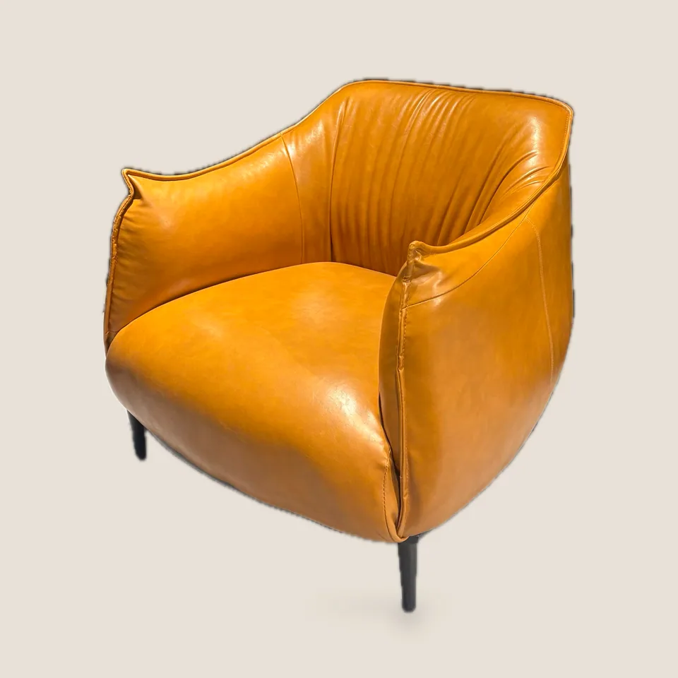 Ochre Gathered-Back Tub Chair