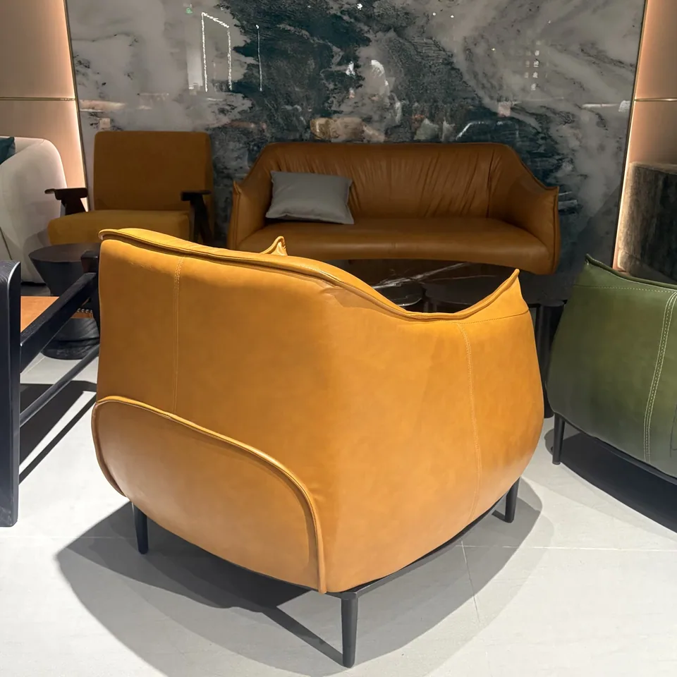 Ochre Gathered-Back Tub Chair view 2