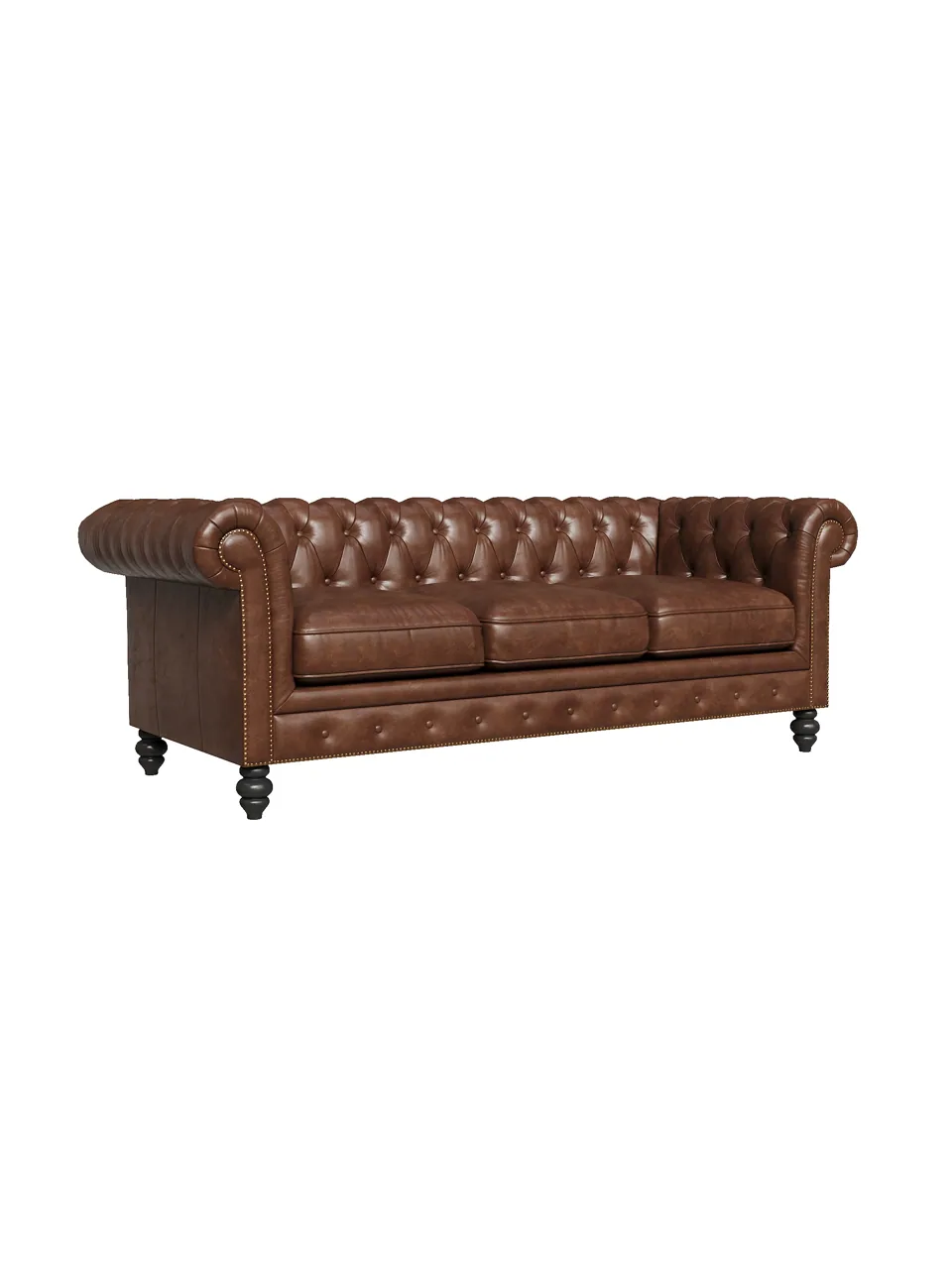 Oil-Wax Chesterfield Three-Seater