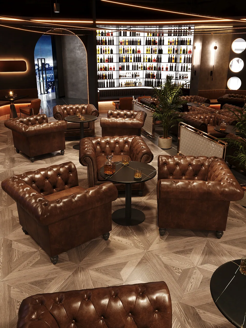 Oil-Wax Chesterfield Three-Seater view 2