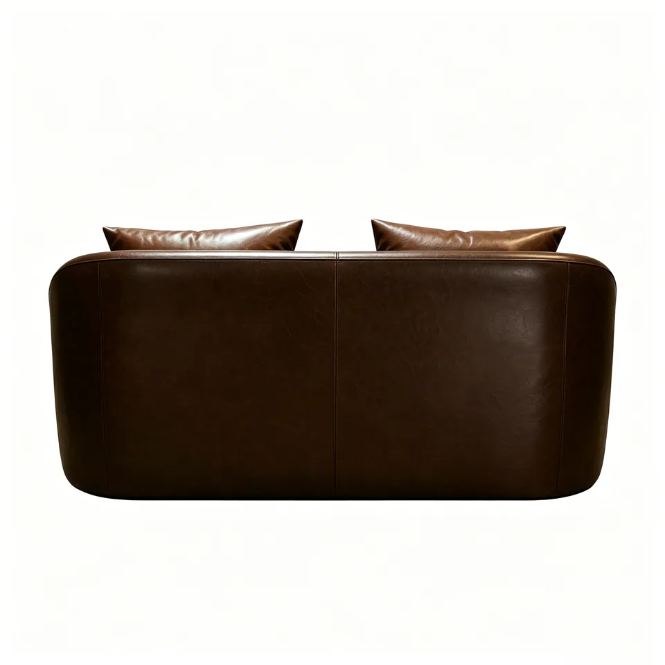 Pebbled Leather Tub Loveseat view 2