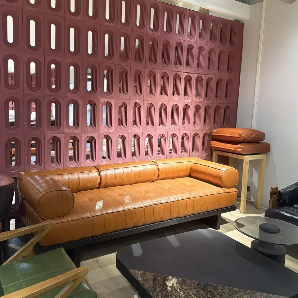 Platform Bolster Leather Sofa