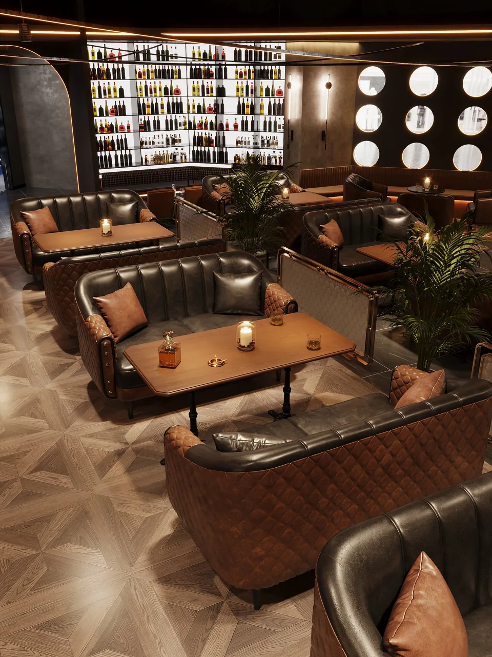 Rivet-Front Two-Tone Lounge Set view 3
