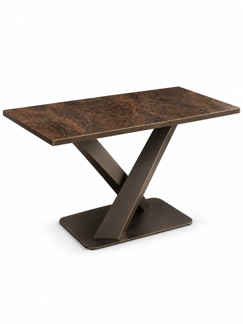 Rust Brown X-Frame Table