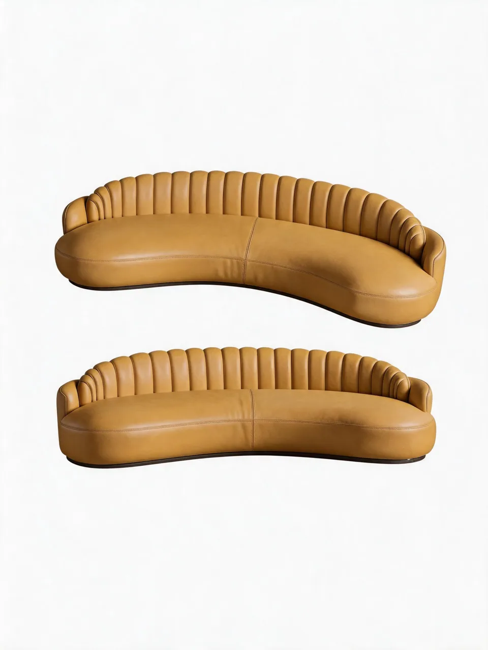 Scallop-Back Crescent Sofa