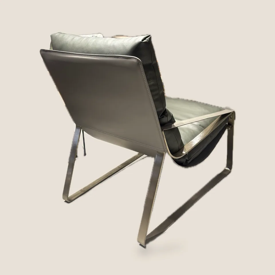 Sled-Base Leather Lounge Chair view 2