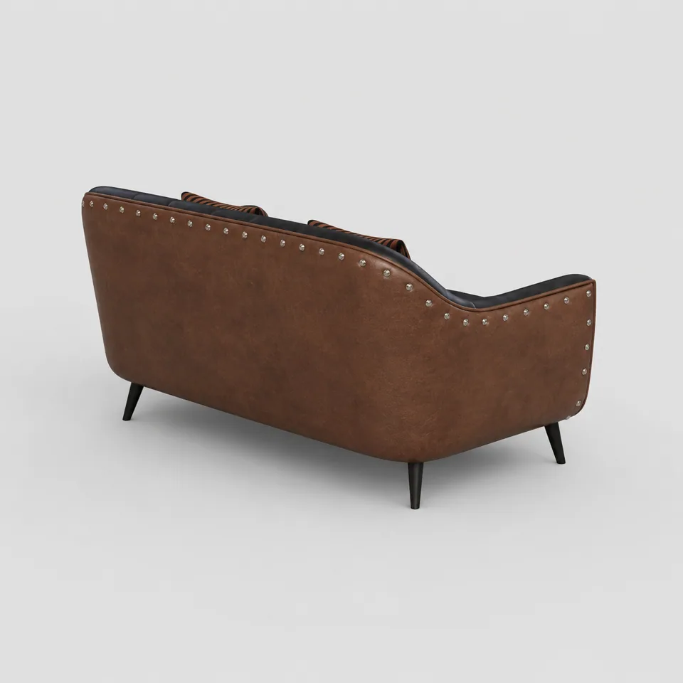 Stud-Rim Curved Settee view 2