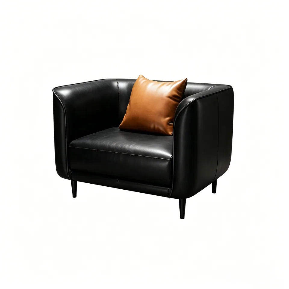 Tuxedo-Line Black Leather Club Chair