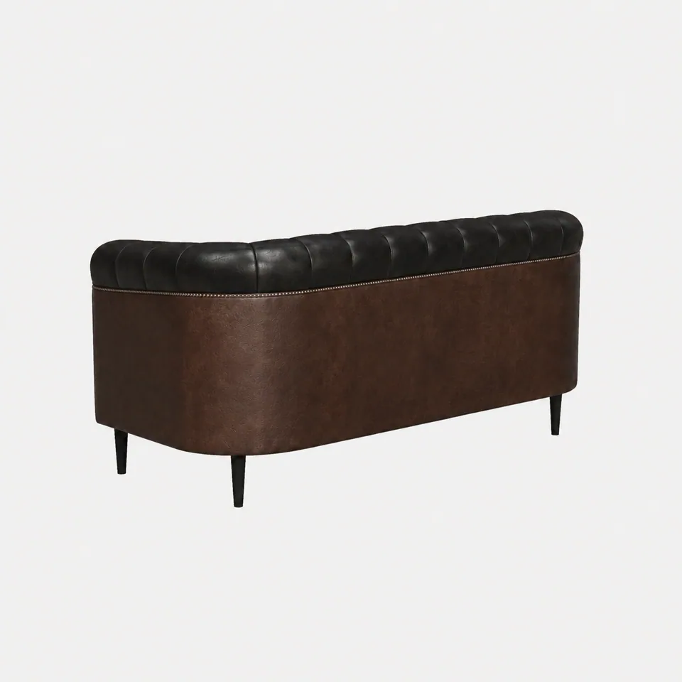 Two-Tone Rolled-Back Club Settee view 2