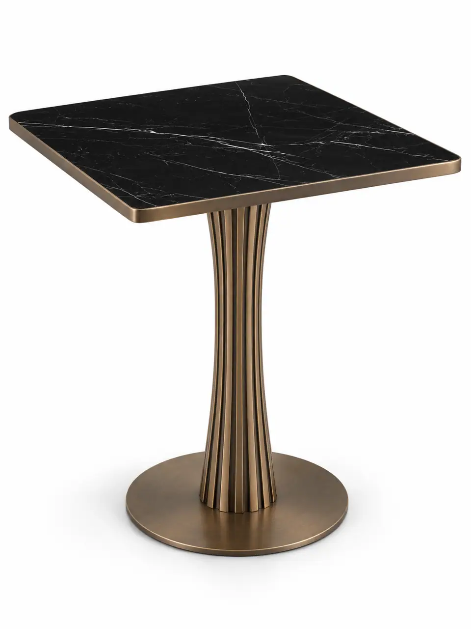 Waisted Brass Black Table